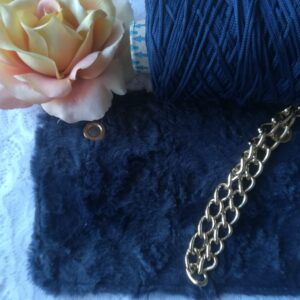 Patella ecopelliccia blu