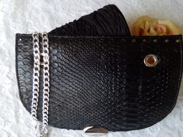 Patella pelle crocodile rock nero