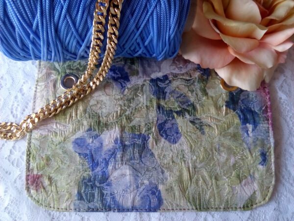 Patella broccato blu verde