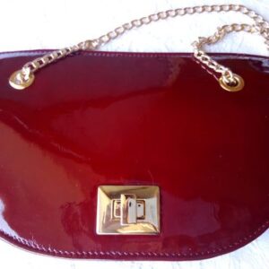 Patella pelle vernice rosso