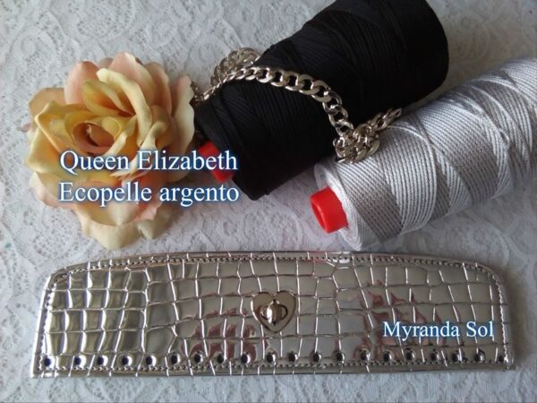 Queen Elizabeth ecopelle argento