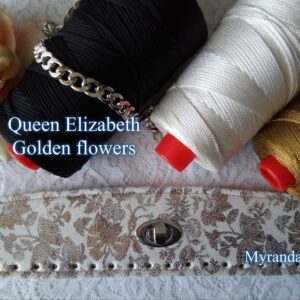 Queen Elizabeth ecopelle golden flowers