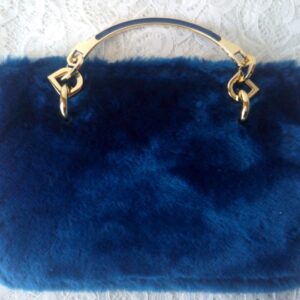 Patella ecopelliccia imitazione castoro blue royal