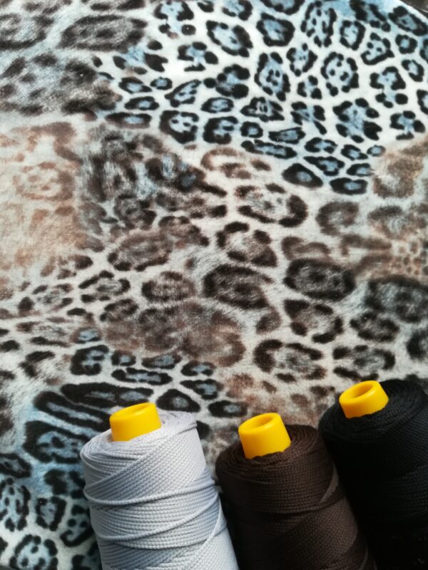 Kit Elegance velluto fantasia leopardo azzurro - nero