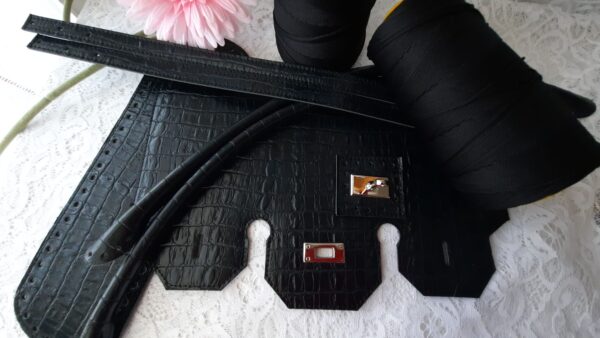 La Birkin - ecopelle effetto cocco nero