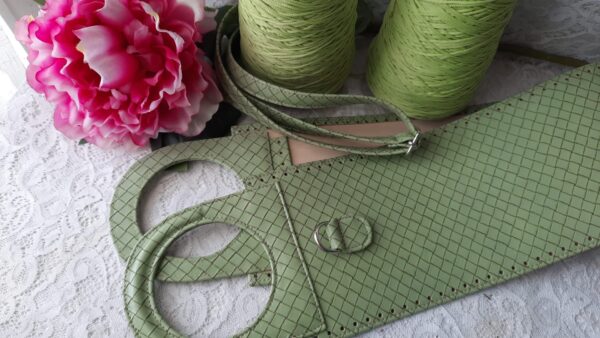 Shopper Myranda - ecopelle stampa intreccio lime