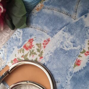 Kit Elegance denim jeans stampa fiori