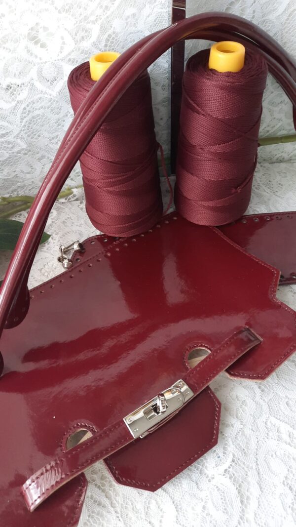 La Birkin - ecopelle bordeaux vernice