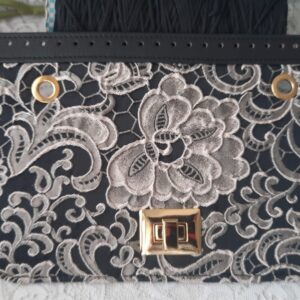 Patella pizzo beige & nero