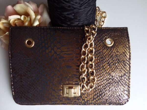 Patella in ecopelle cocodrile gold