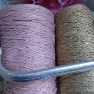 Topazio, la clutch con lurex + portacellulare - rosa antico*oro